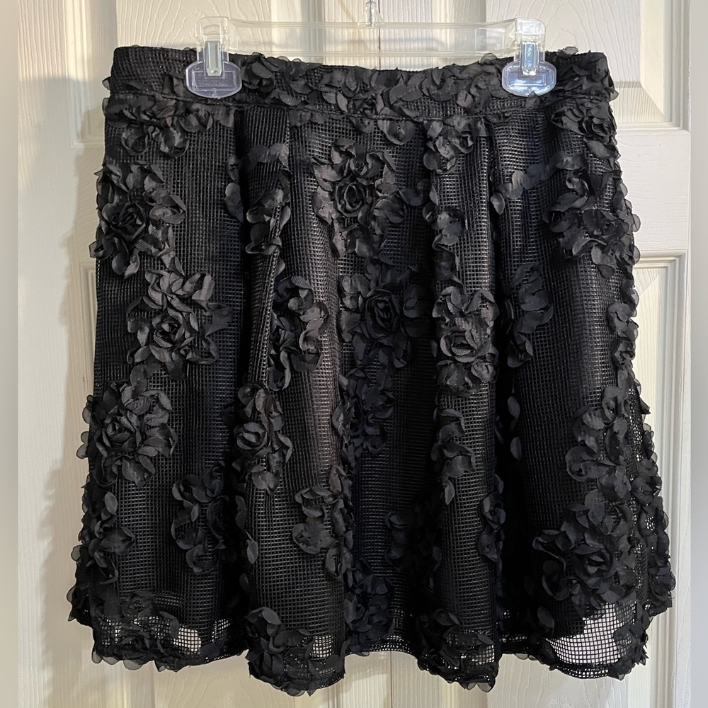 Worthington Mini Mesh Black cage skirt in Size 12P